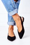 Suede Pointed Toe Ballerinas Black Daisy