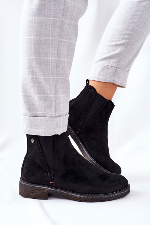 Classic Women's Chelsea Boots Suede Black Heather