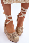 Tied Women's Wedge Sandals Beige Josephine