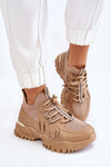 Women's Sock Slip-On Sports Shoes Beige Berna