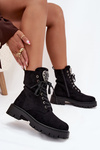 Ankle Boots Workery With Jewelry Decoration Insulated Eco Suede Black Miryssa
