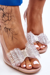 Fashionable Transparent Sandals With Bow Nude Ariella