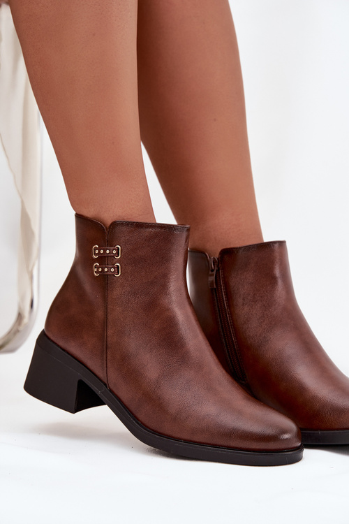 Insulated Women's Block Heel Boots Brown Delmira