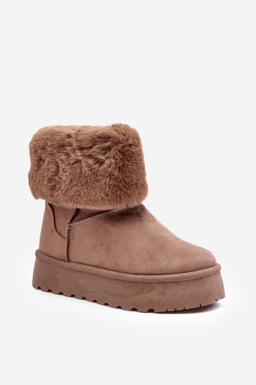 Women's Fur-Lined Beige Snow Boots Rainsa
