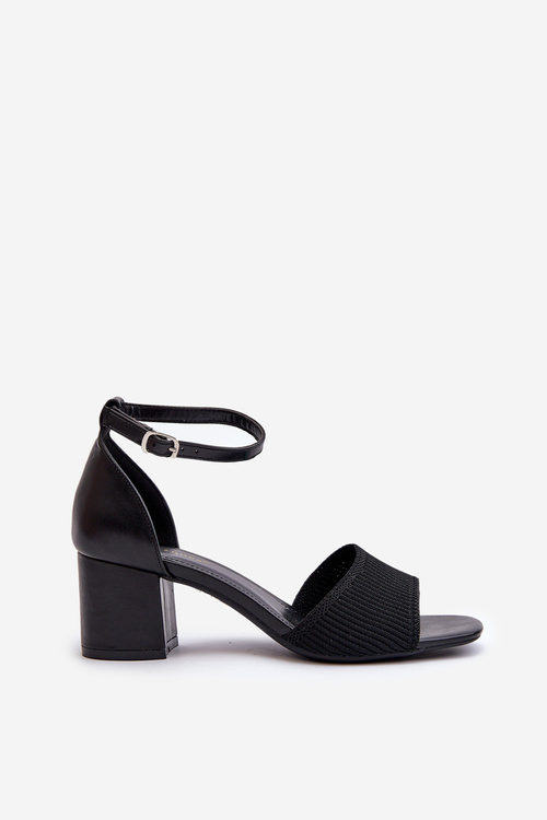 Women's Black Sandals with Stiletto Heel Desvia