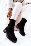High-top suede creased boots Black Trishia