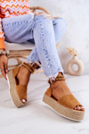 Espadrilles Sandals On The Platform Camel Jeannie