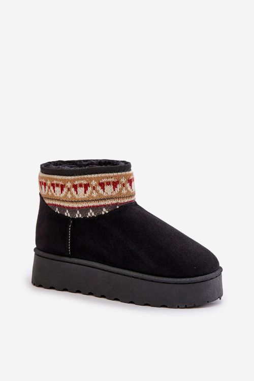 Women's Snow Boots With Pattern On Platform Black Avatharia