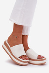 Classic Women's Platform And Wedge Slippers White Florenis