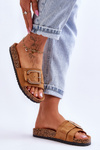 Women's Suede Platform Slippers Camel Festil