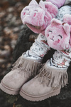 Fleece-Lined Snow Boots with Decorative Fringes for Kids Beige Nimia'