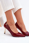 Lacquered High Heels With Gold Buckle Bordeaux Mivira