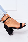 Suede High Heel Sandals Black Florence