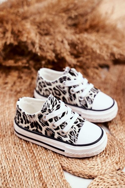 Children's Sneakers With Leopard Print White Berni