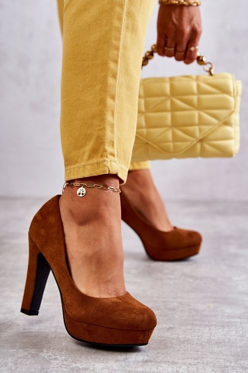 Classic Suede Pumps On Heel Camel Soro