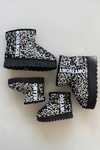Kids Snow Boots insulated with Sequins Black-Silver ERebbica