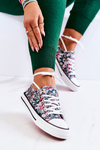 Low Sneakers With Green Flowers Desiree 