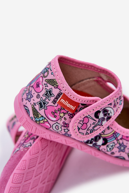 Children's Slippers Milami With Velcro In Pink Pandas Esnia