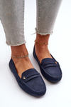 Classic Navy Blue Women's Moccasins Iramarie