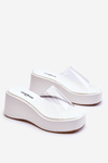 Women's Transparent Wedge Slippers White Eliane