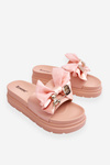 Slippers With A Bow And A Teddy Bear Light pink Suzy