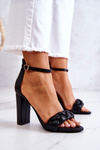 Leather Sandals On Heel Black Henriett