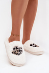 Furry slippers with hearts white Amandra