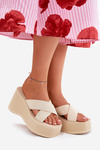 Wedge And Platform Women's Sandals Beige Sevolee