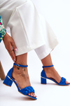 Suede Sandals with Braid Blue Essenza 