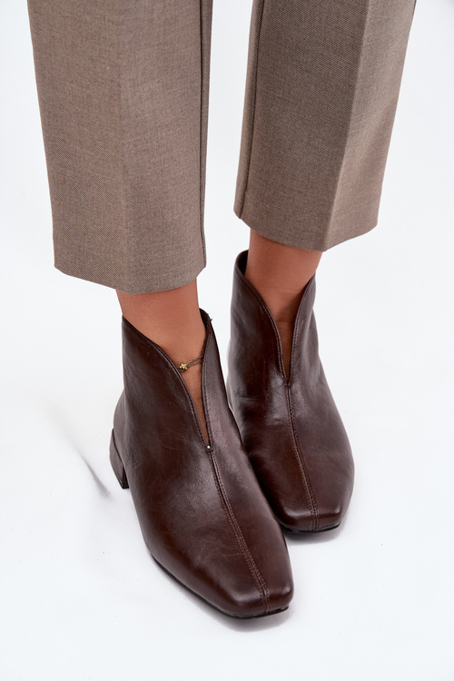 Women's ankle boots with delicate heel chocolate Elvienne