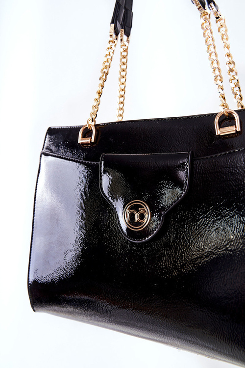 Lacquered Shoulder Bag NOBO L1750 Black