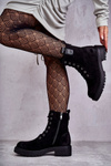 Warm Suede Lace Up Boots Black Ritta