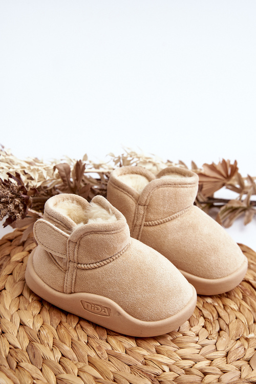 Children's Insulated Snow Boots with Faux Fur Lining Beige Benigna