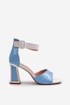 Blue Patent Sandals with Heel Adrianu