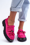 Women's Suede Loafers Moccasins Fuchsia Ramvli