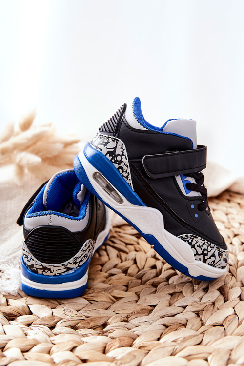 Children's Sport Shoes Black and Blue Linen