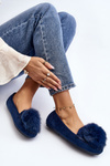 Women's Moccasins with Fur Lining Blue Novas