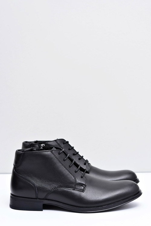 Men's Leather Boots Black Half Boots Artemigo