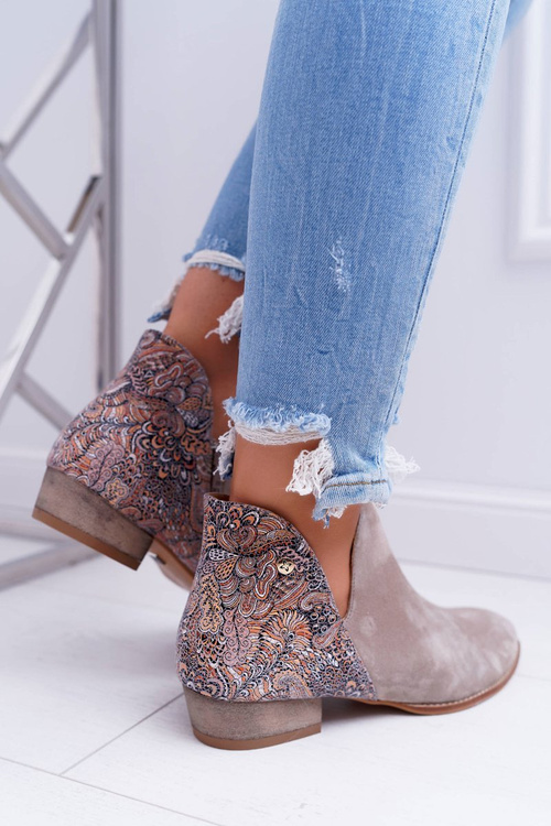 Women's Leather Boots Maciejka Beige 04091-04