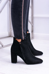 Women's Black Stiletto Boots Suede Egida