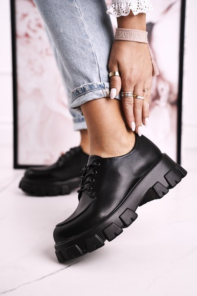 Women's Oxfords Brogues On Chunky Platform S.Barski HX23 Black