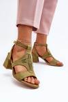 Low Heel Green Sandals Eleriva