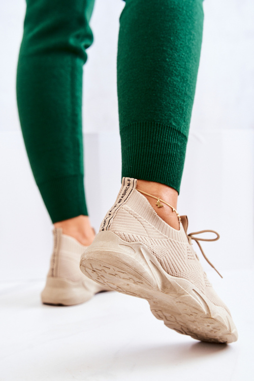 Sport Shoes Sneakers Fabric Dark Beige Nolene