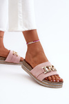 Women's Platform Slippers with Pink Ornament Vapireta