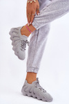 Sneakersy Damskie Wsuwane Szare Myles