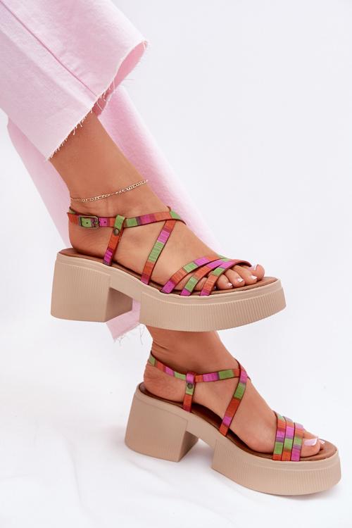 Ladies Leather Sandals Maciejka 06990-39 Multicolor