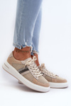Women's Leather Sneakers D&A LR110 Beige