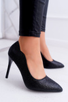 Women's Stilettos Black Brocade Extrade