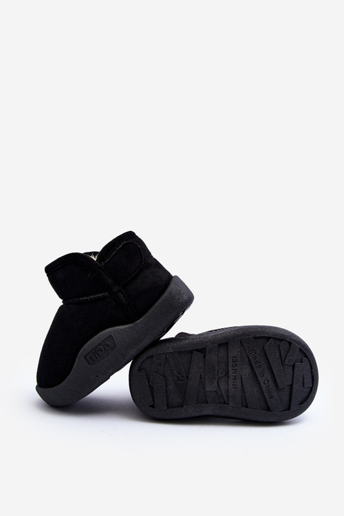 Children's insulated snow boots with fur lining black Benigna