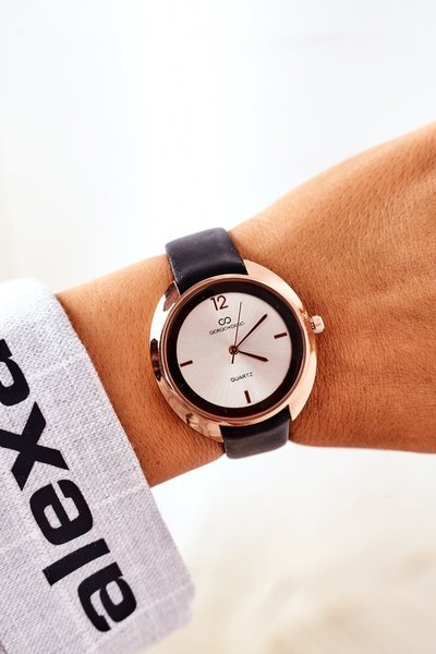 Watch On A Leather Strap Giorgio&Dario Black